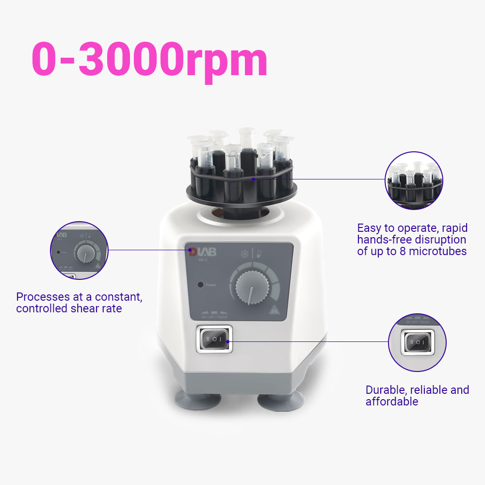 MX-C Vortex Mixer with Adjustable Speed for Cell Disruption