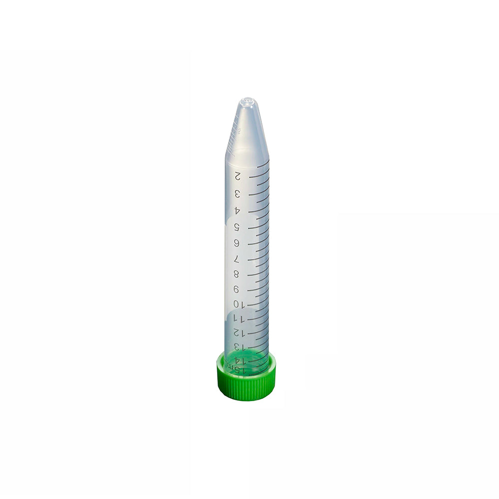 Bio-Reaction Tube, 15 mL, Conical bottom,Vent cap, Re-sealable bag packing, Sterile, 100piece(s)/case