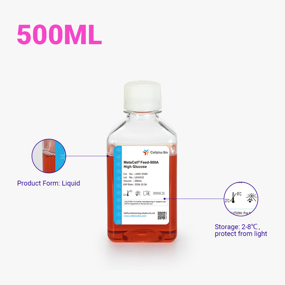 MetaCell®CHO-Feed-500A Alto en Glucosa, 500 ml Líquido