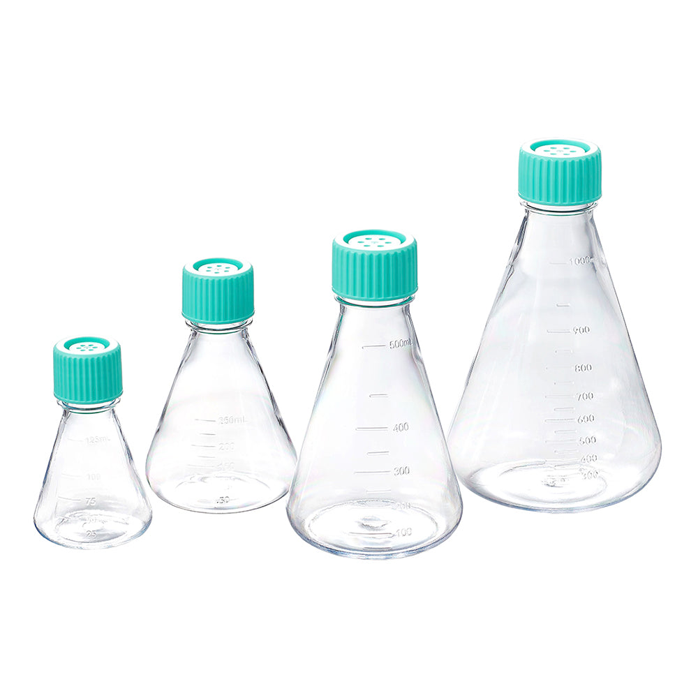 Matraces Erlenmeyer estériles sin tratamiento de 500 ml con tapón de sellado