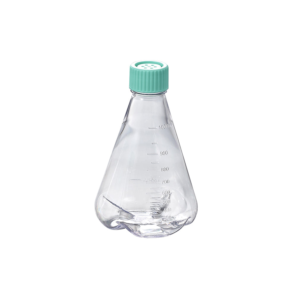 Erlenmeyer Flasks, 1000 mL, PC, Non-treated, Vent cap, Baffled, Dnase/Rnase, Non-Pyrogenic, Sterile, 24piece(s)/case