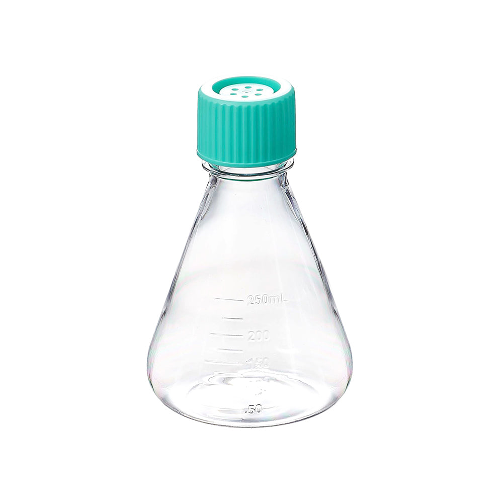 Erlenmeyer Flasks, 250 mL, PC, Non-Treated, Vent Cap, Sterile, triple bags packaging, 12piece(s)/case