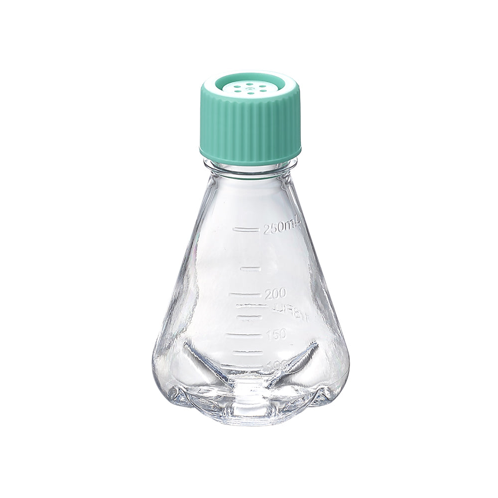 Erlenmeyer Flasks, 250 mL, PETG, Non-treated, Vent cap, Baffled, Dnase/Rnase, Non-Pyrogenic, Sterile, 12piece(s)/case