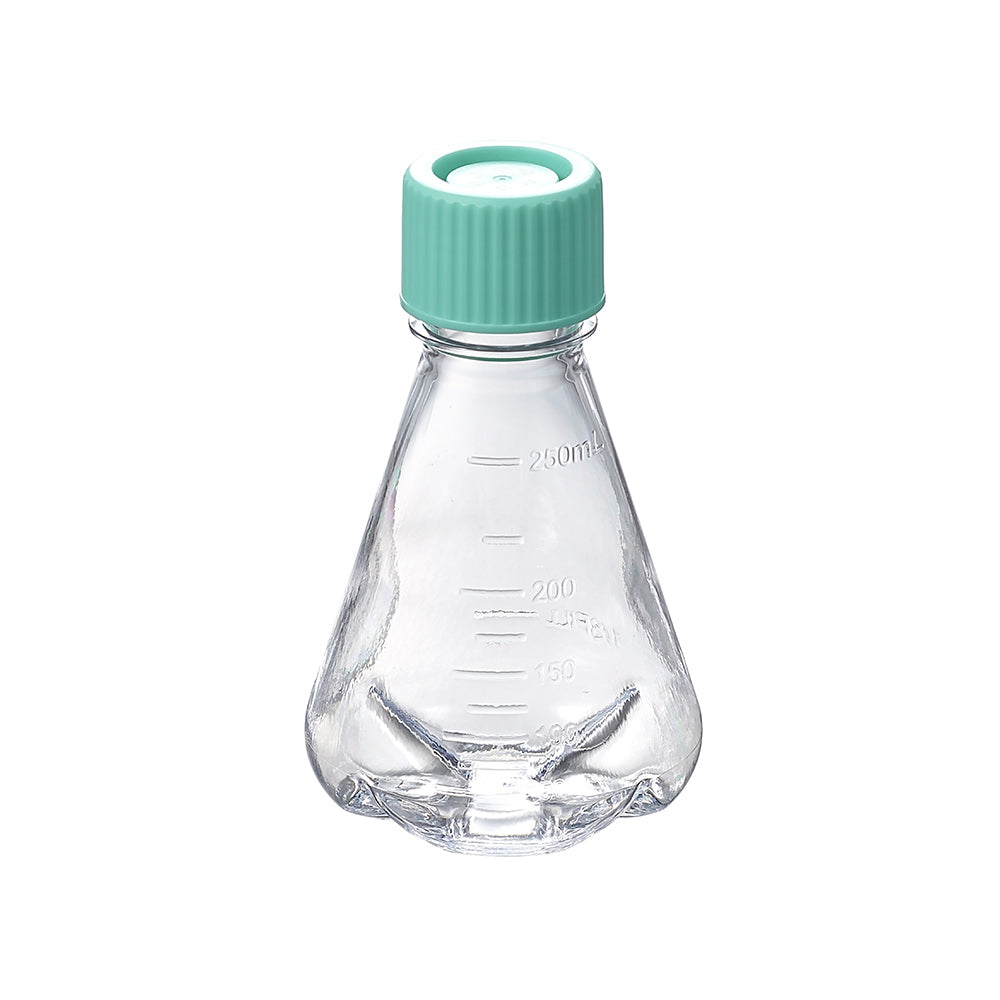 Erlenmeyer Flasks, 250 mL, PETG, Non-treated, Plug seal, Baffled, Dnase/Rnase, Non-Pyrogenic, Sterile, 12piece(s)/case