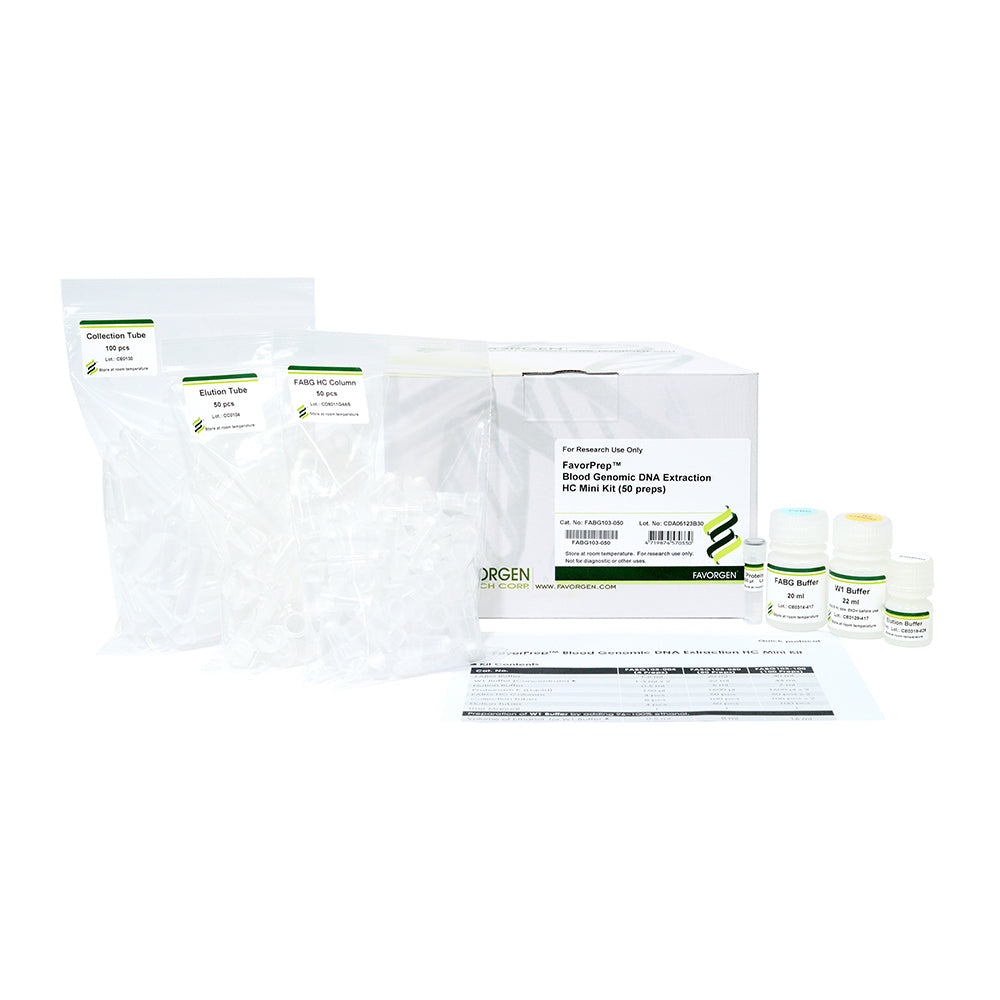 FavorPrep™ Blood Genomic DNA Extraction HE Mini Kit (100 preps)