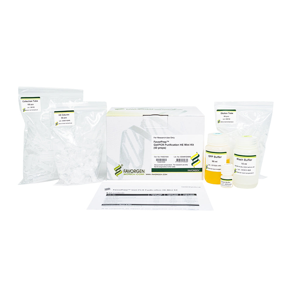 FavorPrep™ Gel/PCR Purification HE Mini Kit (100 preps)