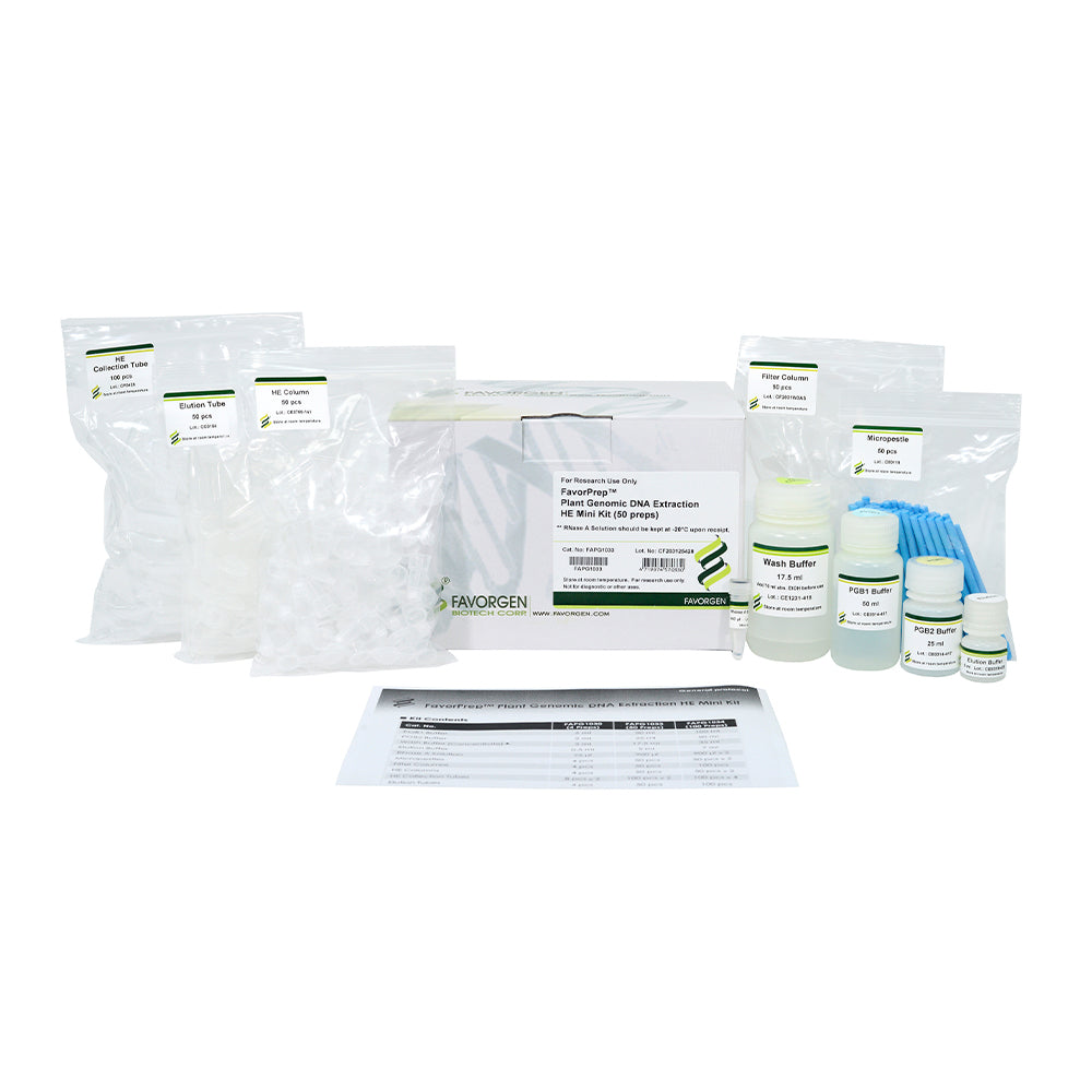 Favorprep™ Plant Genomic DNA Extraction HE Mini Kit (100 preps)