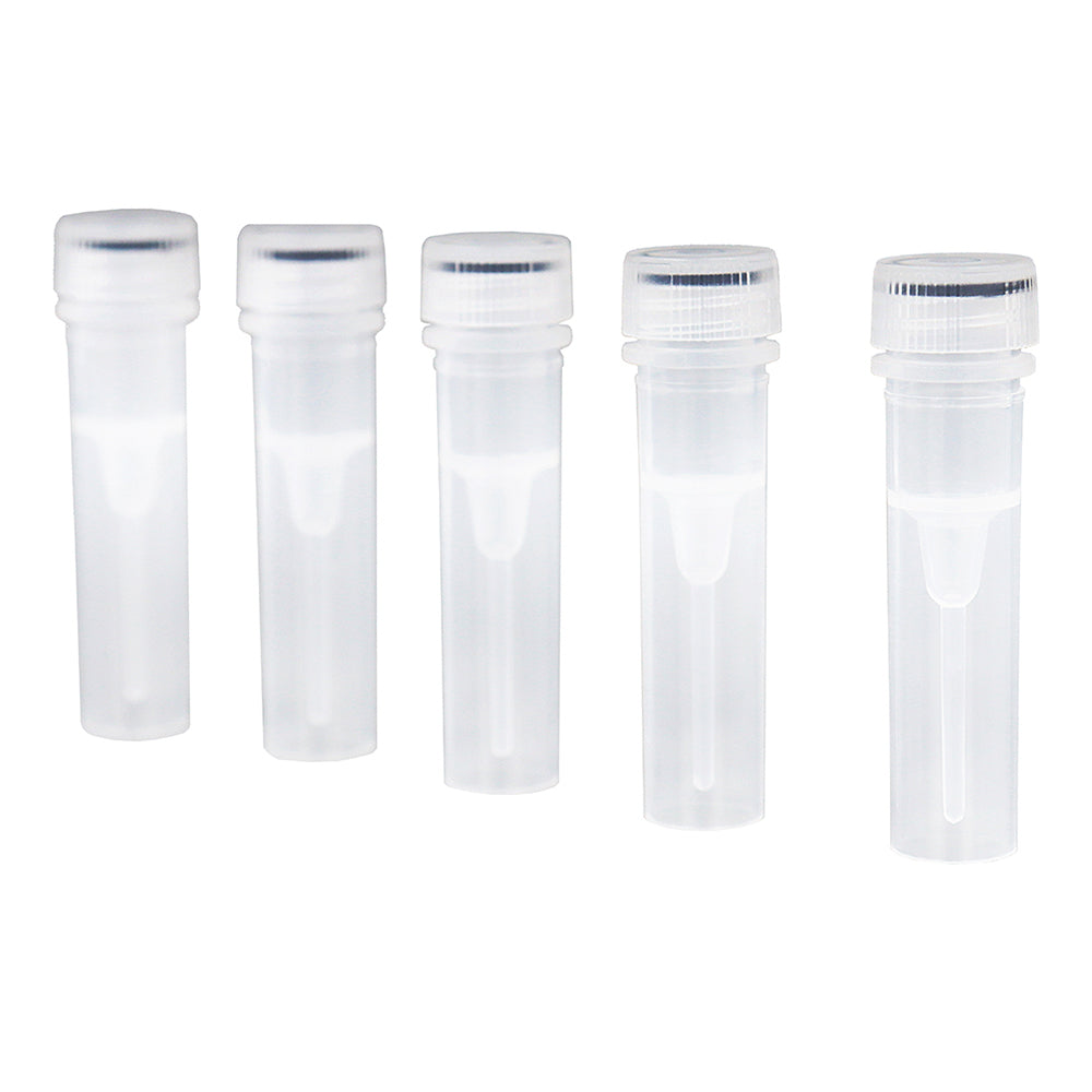 Viales de congelación de 0,5 ml, listos para usar, envasados ​​en bolsa amarilla con tapa plana. No estériles, libres de ADNasa y ARNasa, apirógenos, 5000 unidades por caja.