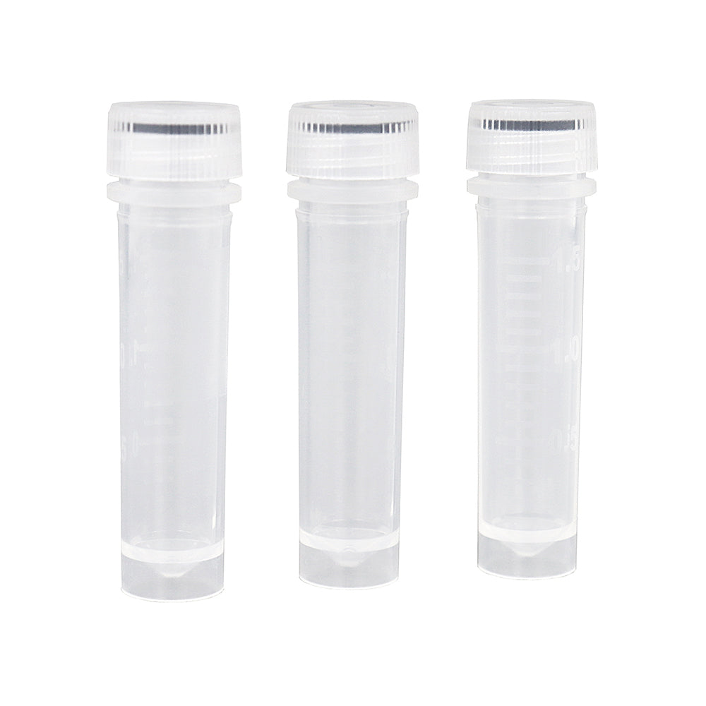 Viales de congelación, 2,0 ml, autoportantes, tapa plana natural, con graduación, estériles, 5000 unidades/caja