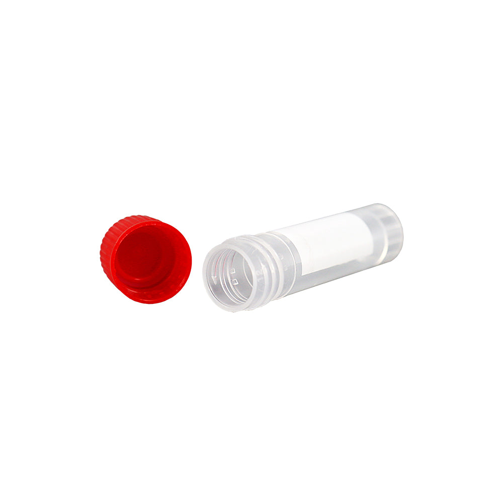 Viales de congelación de 2,0 ml, cónicos rojos, en bolsa plana, no estériles, libres de ADNasa y ARNasa, apirógenos, 5000 unidades por caja.
