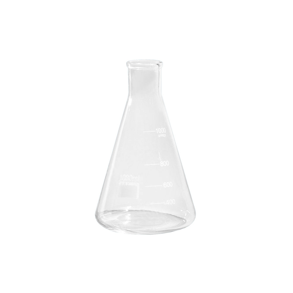 Erlenmeyer Flask, Narrow Neck, Graduated, Borosilicate 3.3 Glass, 10000mL, Neck OD 76mm, Bottle OD 295mm, 435mm H, 2 pcs/case