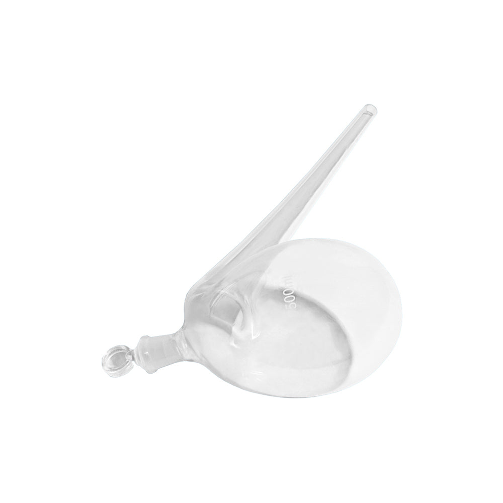 Glass Retort with Ground Stopper, Borosilicate 3.3 Glass, 1000mL, Neck OD 130mm, 340mm H, 8 pcs/case