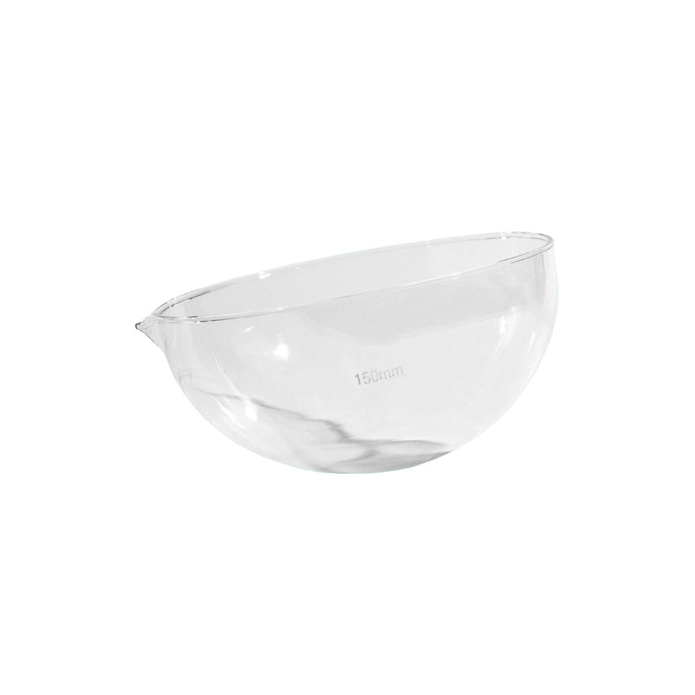 Evaporating Dish, Round Bottom with Spout, Borosilicate 3.3 Glass, Top OD 120mm, 60mm H, 60 pcs/case