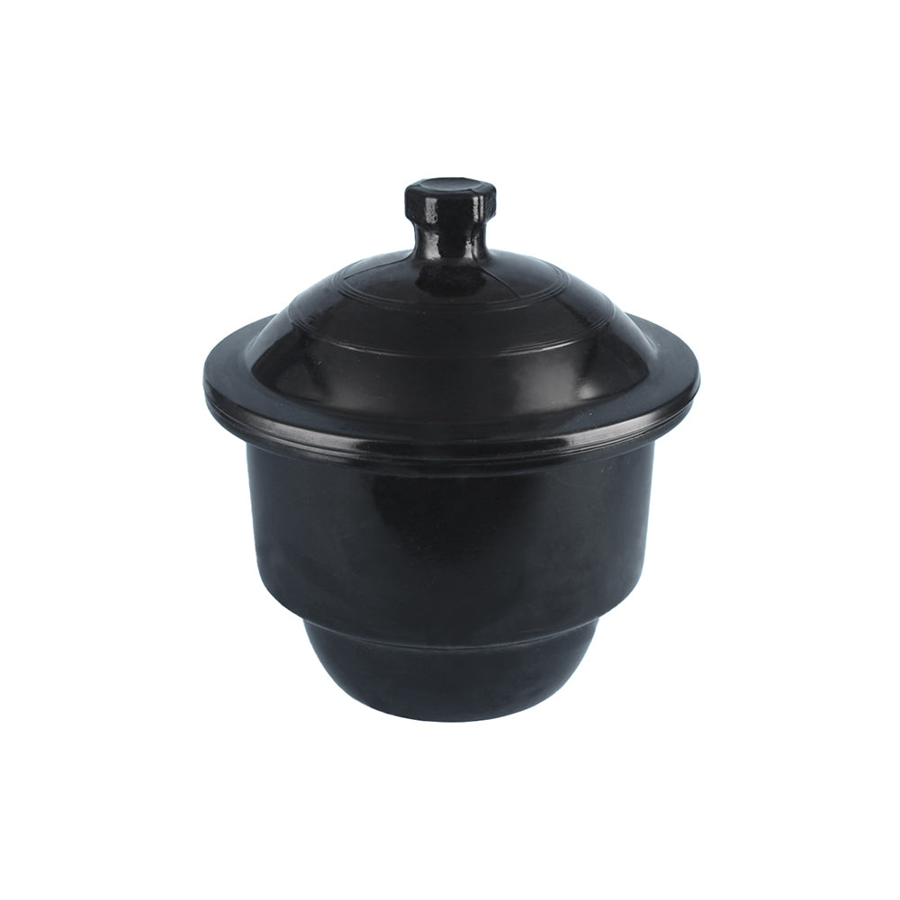 Desiccator, Amber Glass, with Porcelain Plate, ID 120mm, Top OD 166mm, Cover H 75mm, H 180mm, 12 pcs/case