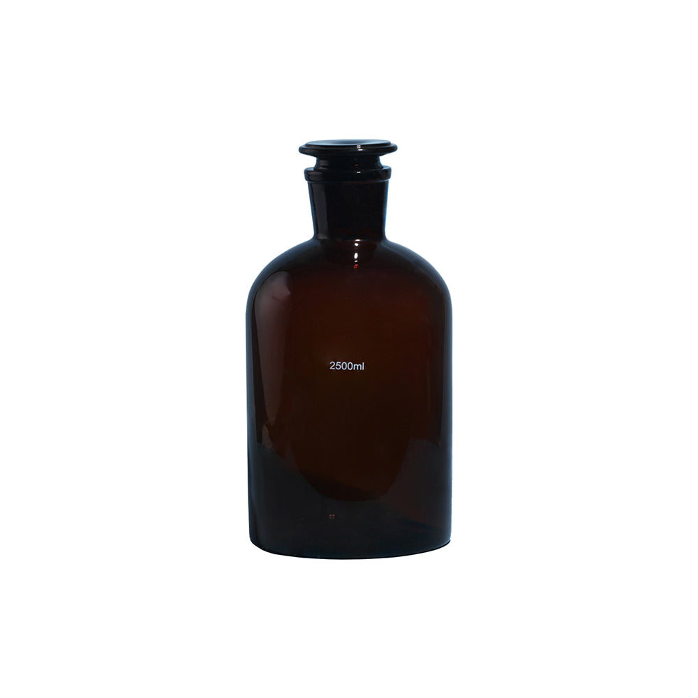 Reagent Bottle, Narrow Mouth, Amber Glass, with Glass/Plastic Stopper, 1000mL, ID 31mm, OD 106mm, H 190mm, 24 pcs/case