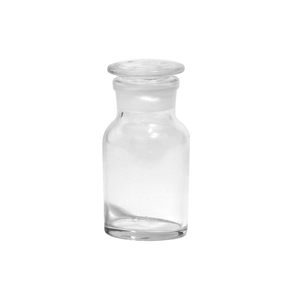 Reagent Bottle, Wide Mouth, Clear Glass, with Glass/Plastic Stopper, 1000mL, ID 55mm, OD 106mm, H 190mm, 24 pcs/case