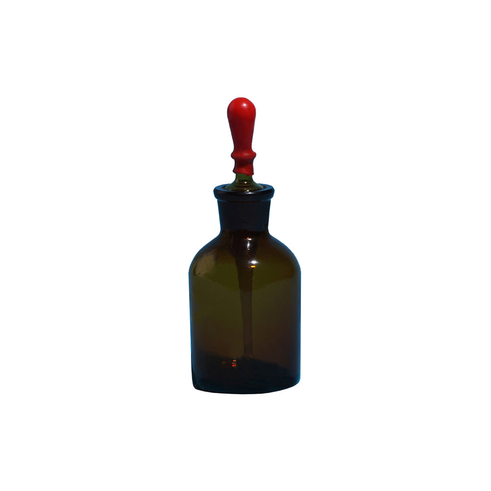 Dropping Bottle, Amber Glass, with Pipette and Latex Nipple, 125mL, Bottle OD 57mm, H 110mm, 144 pcs/case
