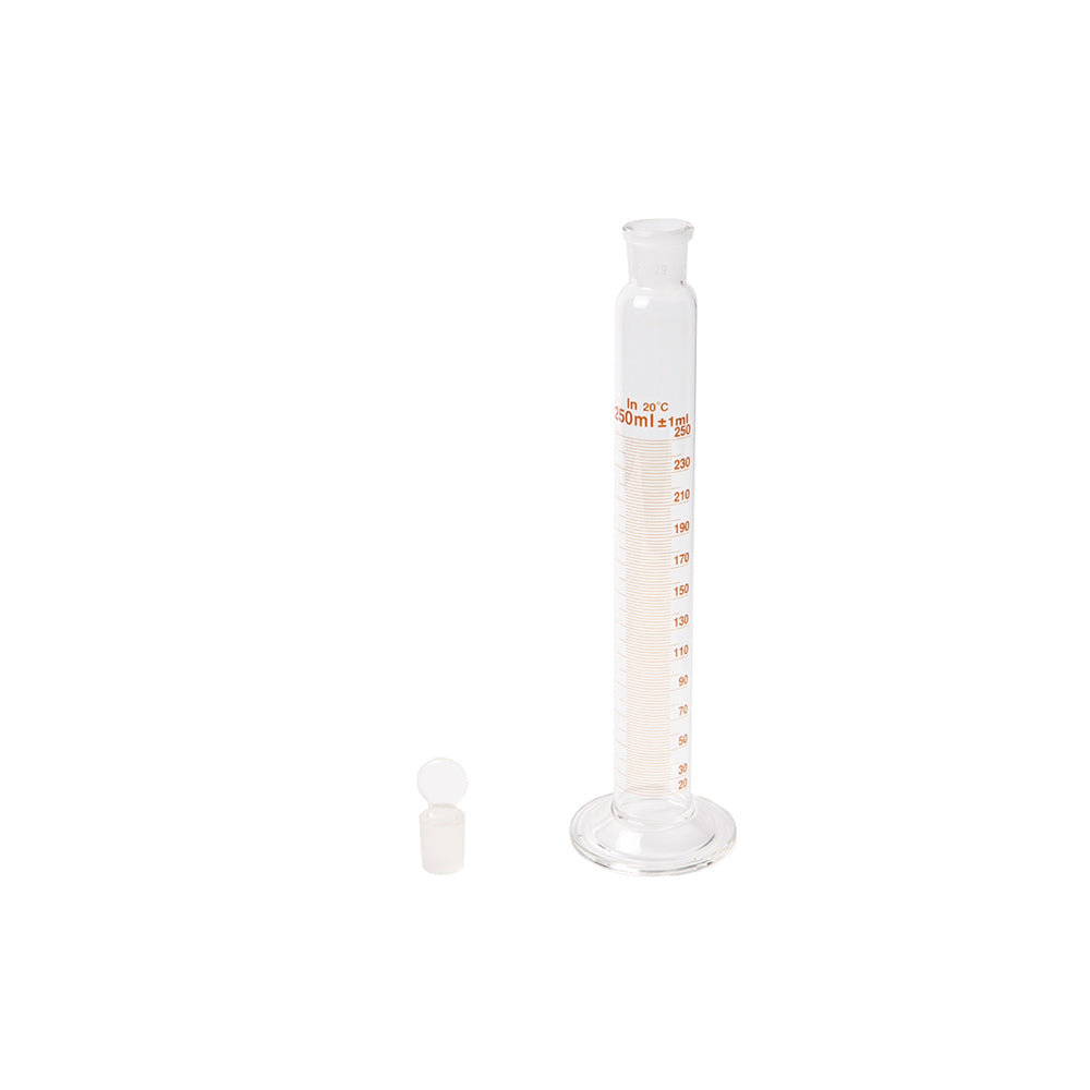 Cylinder, with Ground Stopper, Graduated, 1000mL, 10.0mL Grad, Tol ±5.0mL, Bottle OD 68mm, H 460mm, 12 pcs/case