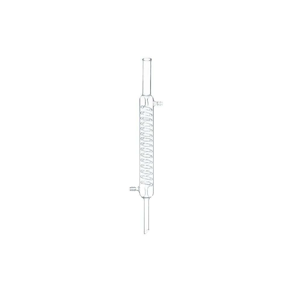 Graham Condenser (Coiled), Borosilicate 3.3 Glass, Jacket L 200mm, Upper Tube OD 18mm, Cooling Area 2.3 dm², Full L 350mm, 48 pcs/case