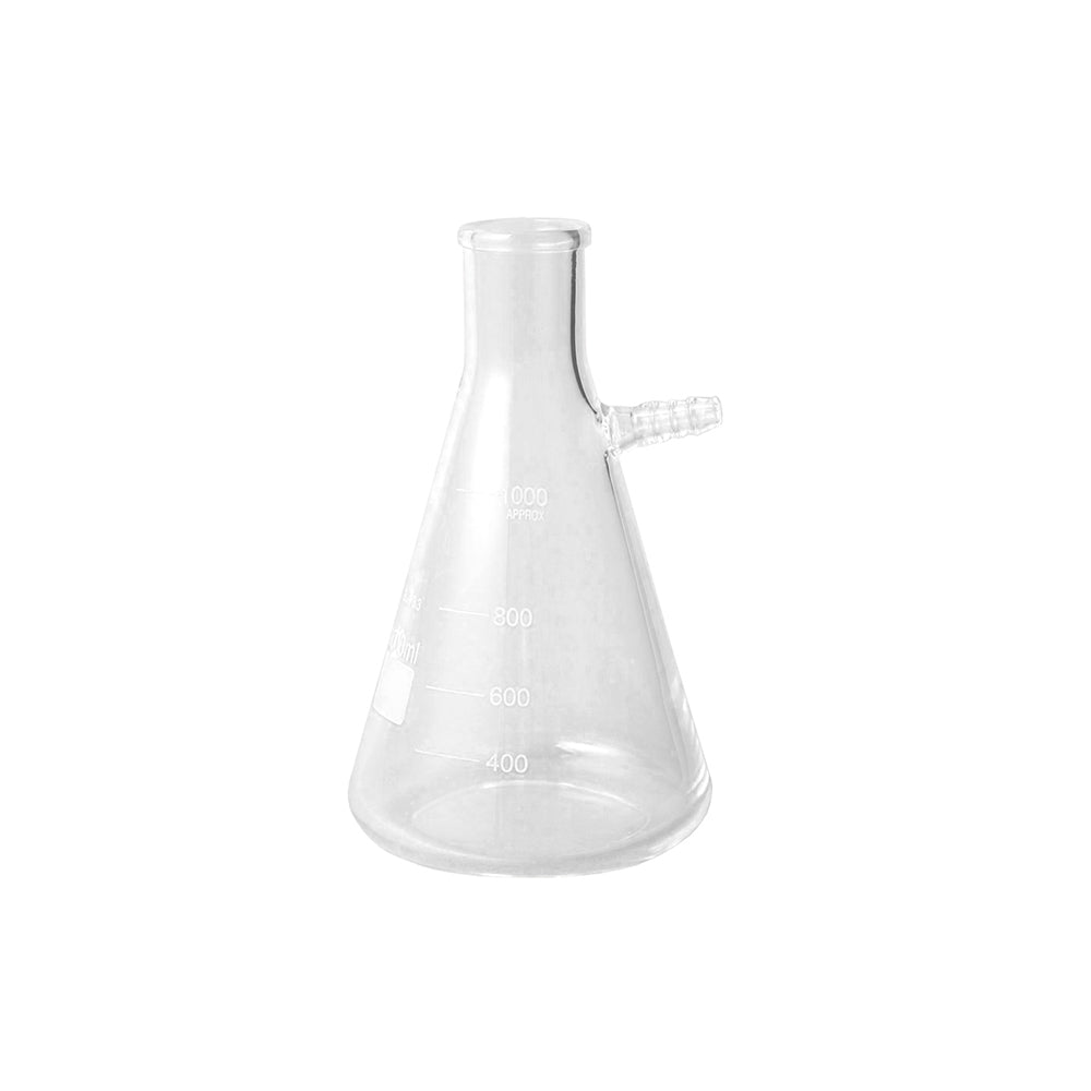 Filtering Flask, Clear Glass, Top Tubulature, Borosilicate 3.3/Neutral Glass, 10000mL, Bottle OD 280mm, H 450mm, 1 pc/case
