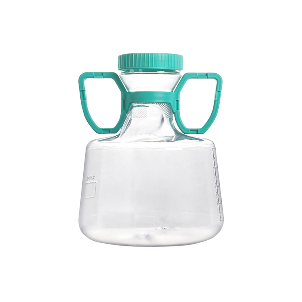 Large-capacity Erlenmeyer Flasks, 5000 mL, PC, Non-treated, Vent cap, with handle,  Dnase/Rnase, Non-Pyrogenic, Sterile, 4piece(s)/case