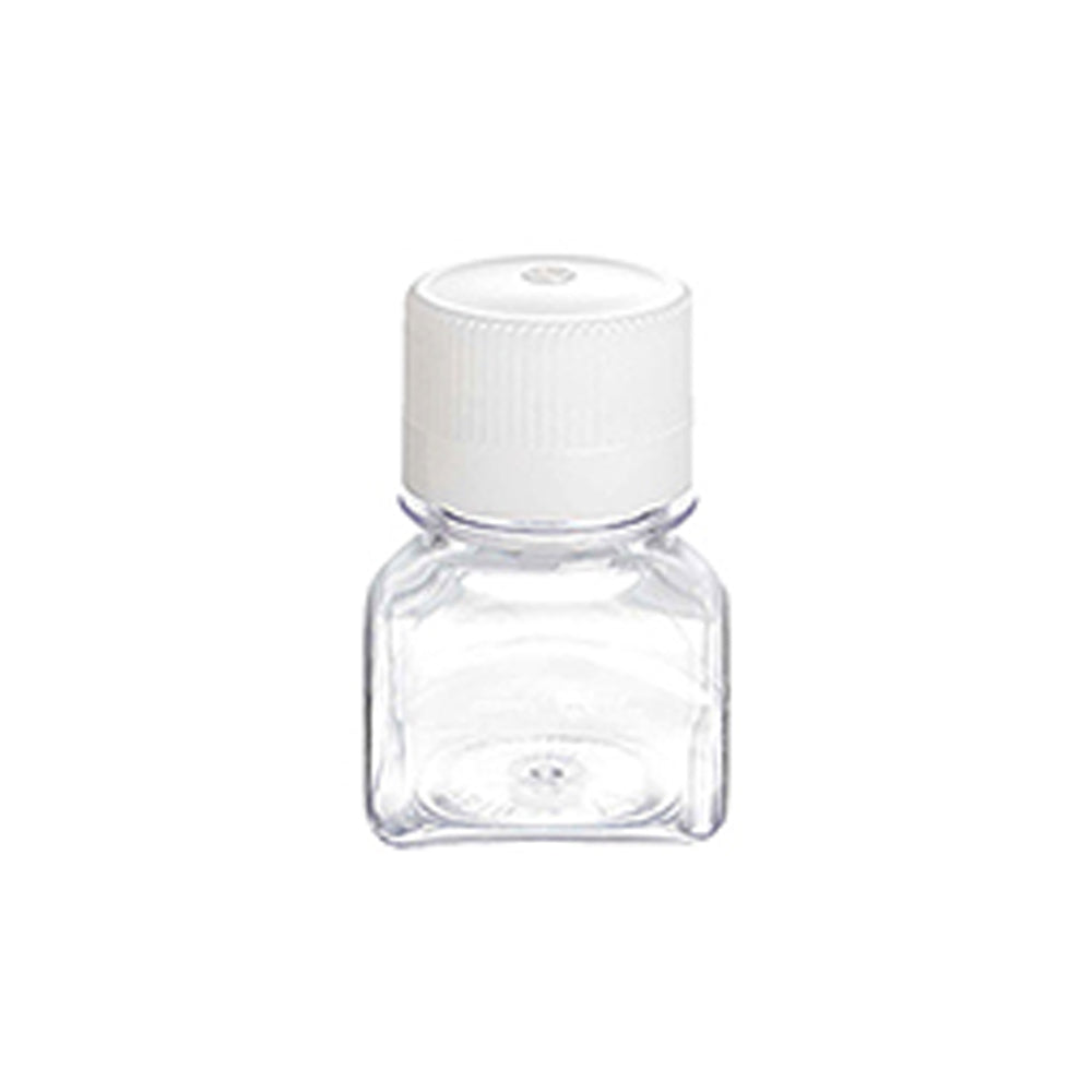 Frasco para medios, 30 ml, PETG, cuadrado, tapa natural, libre de ADNasa y ARNasa, estéril, 96 unidades/caja