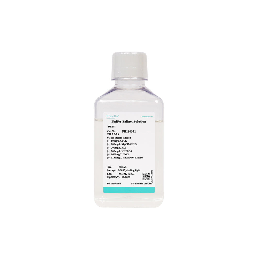 Tampón de fosfato de Dulbecco (DPBS, 1 ×), con calcio, magnesio, sin rojo fenol, 500 ml