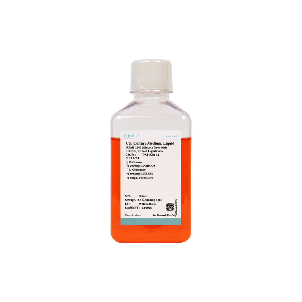 RPMI-1640 (sin glucosa), con HEPES, sin L-glutamina, 500 ml