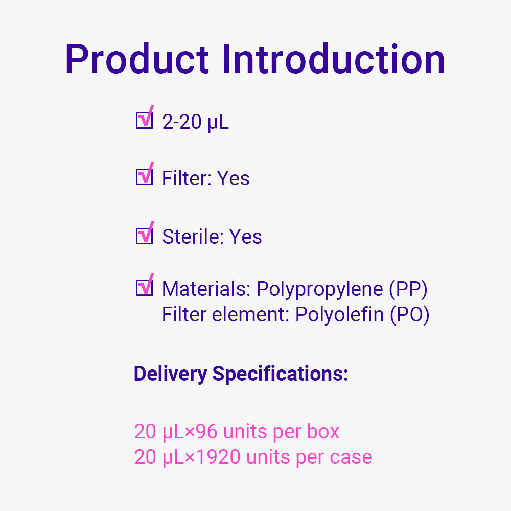 Puntas estériles ZEROTIP® de retención ultra baja con filtro, 2-20 μl, color natural, sin DNasa ni ARNasa, empaquetado en rack de plástico