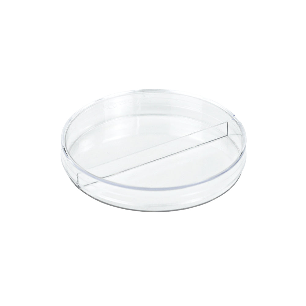 Partitioned Petri Dishes, Diameter 9cm, Bi-Partitioned, Sterile