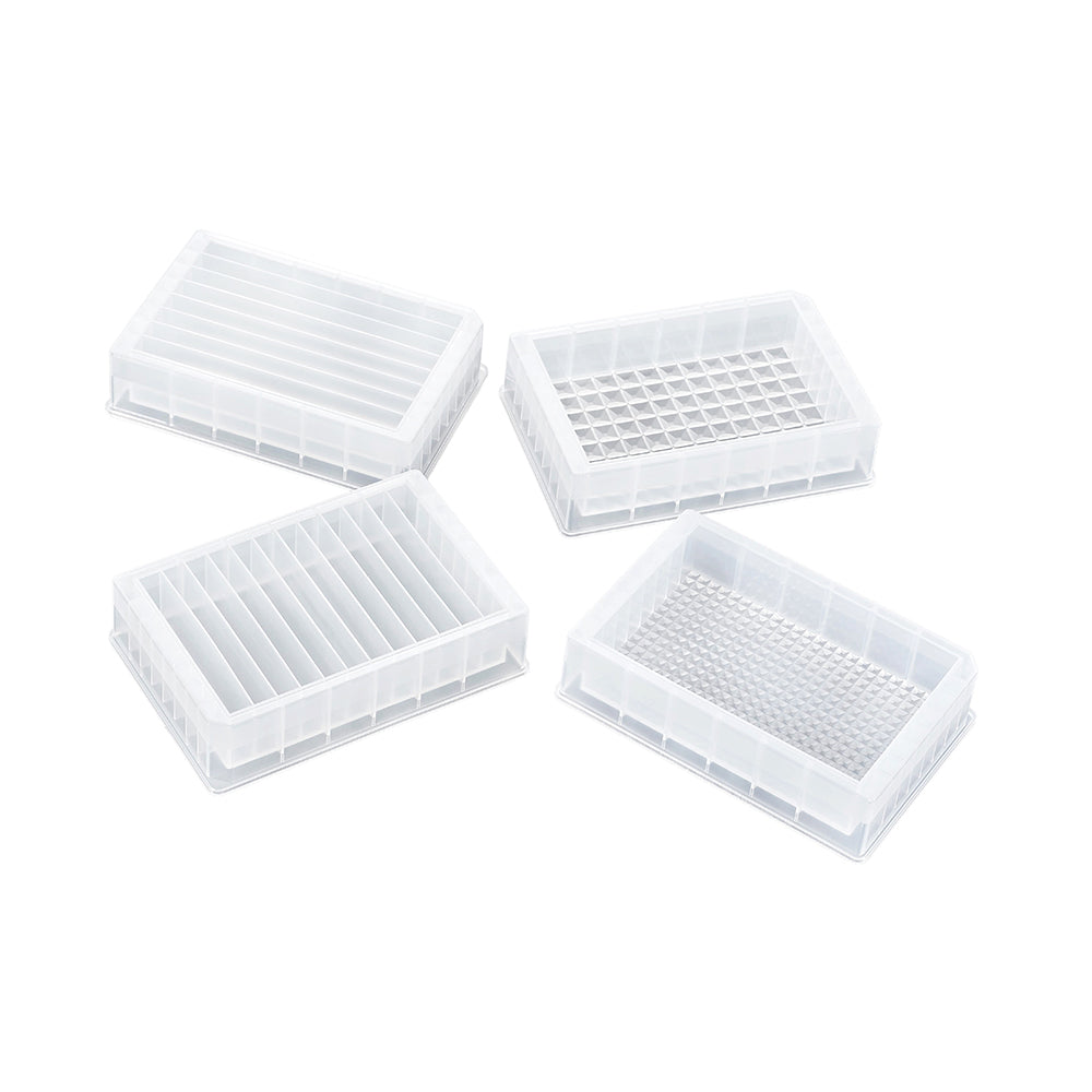 Depósito de reactivo, 22 ml, tipo de 8 pocillos sin tapa, estéril, 50 piezas/caja