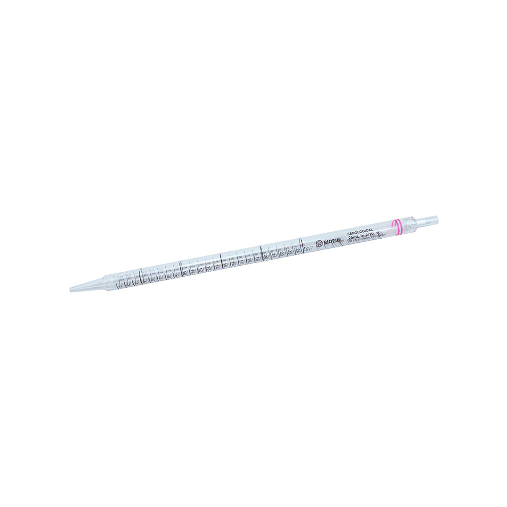 Serological Pipets, 25 mL, Length: 338.9 mm, Graduation 2/10 mL, Red Color code, Sterile, 150piece(s)/case