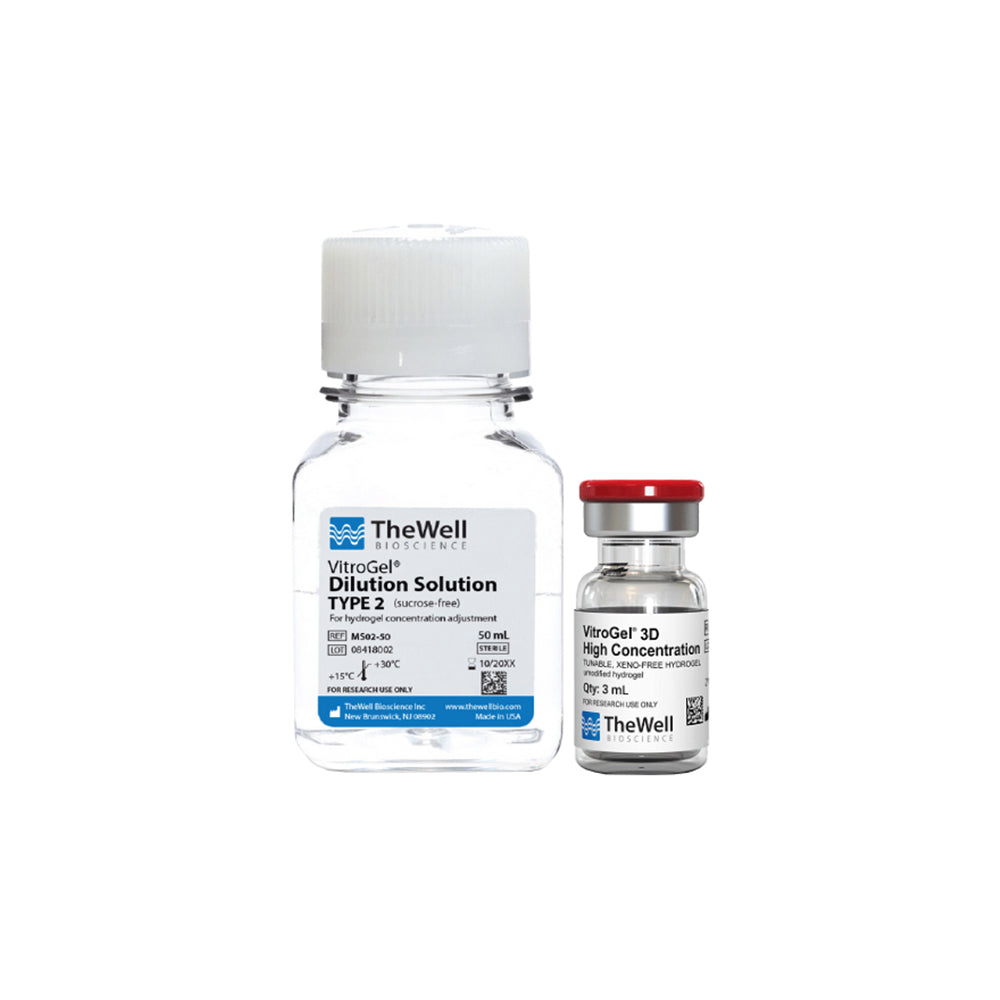 Kit de hidrogel sin xenotransferasa de alta concentración VitroGel® 3D con solución de dilución sin sacarosa para cultivos celulares sensibles al azúcar, 3 ml