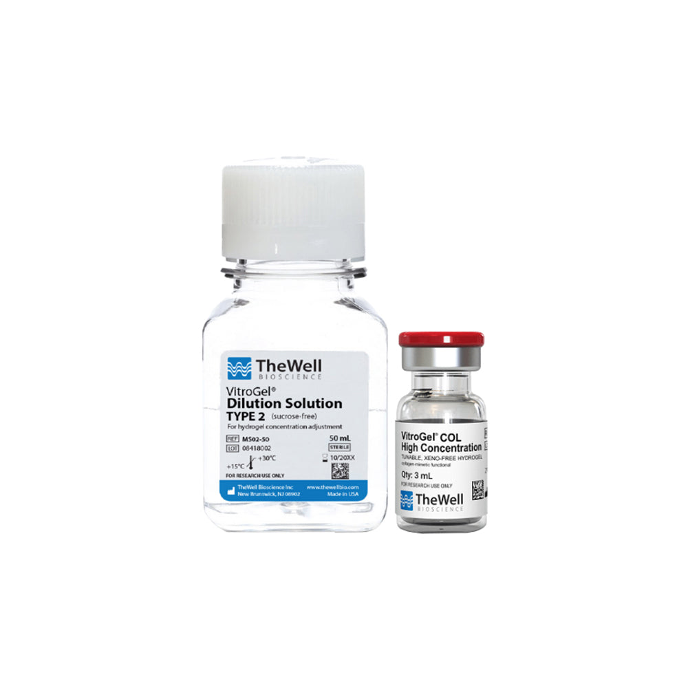 Kit de hidrogel sin xenotransferasa de alta concentración VitroGel® COL con solución de dilución sin sacarosa para cultivos celulares sensibles al azúcar, 3 ml
