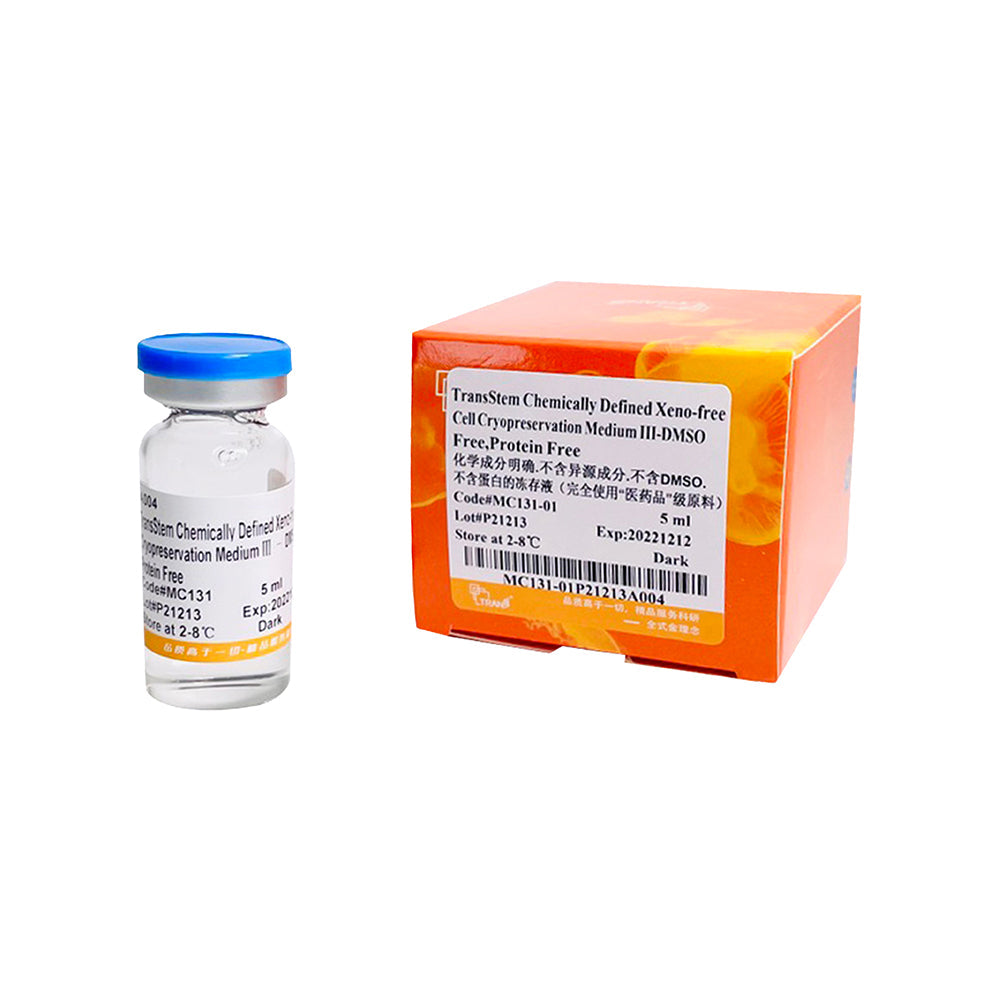 Medio de criopreservación celular químicamente definido TransStem® sin xenonucleótidos III® sin DMSO ni proteínas, 5 ml