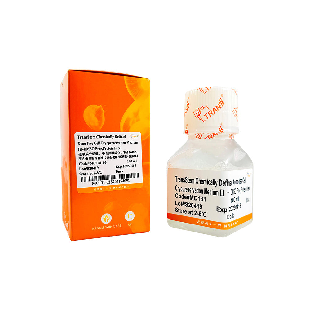 Medio de criopreservación celular químicamente definido TransStem® III® sin xenonucleótidos, sin DMSO ni proteínas, 100 ml